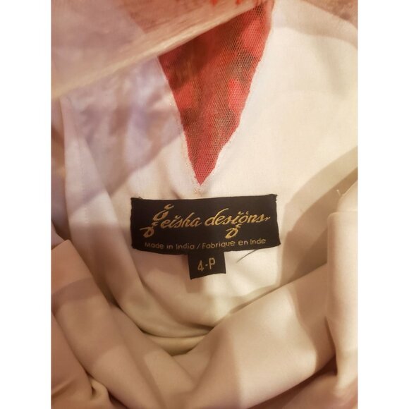 Anthropoligie Dress by Geisha Designs Red Embroidered Mesh Overlay Sleeveless 4 - Picture 6 of 11